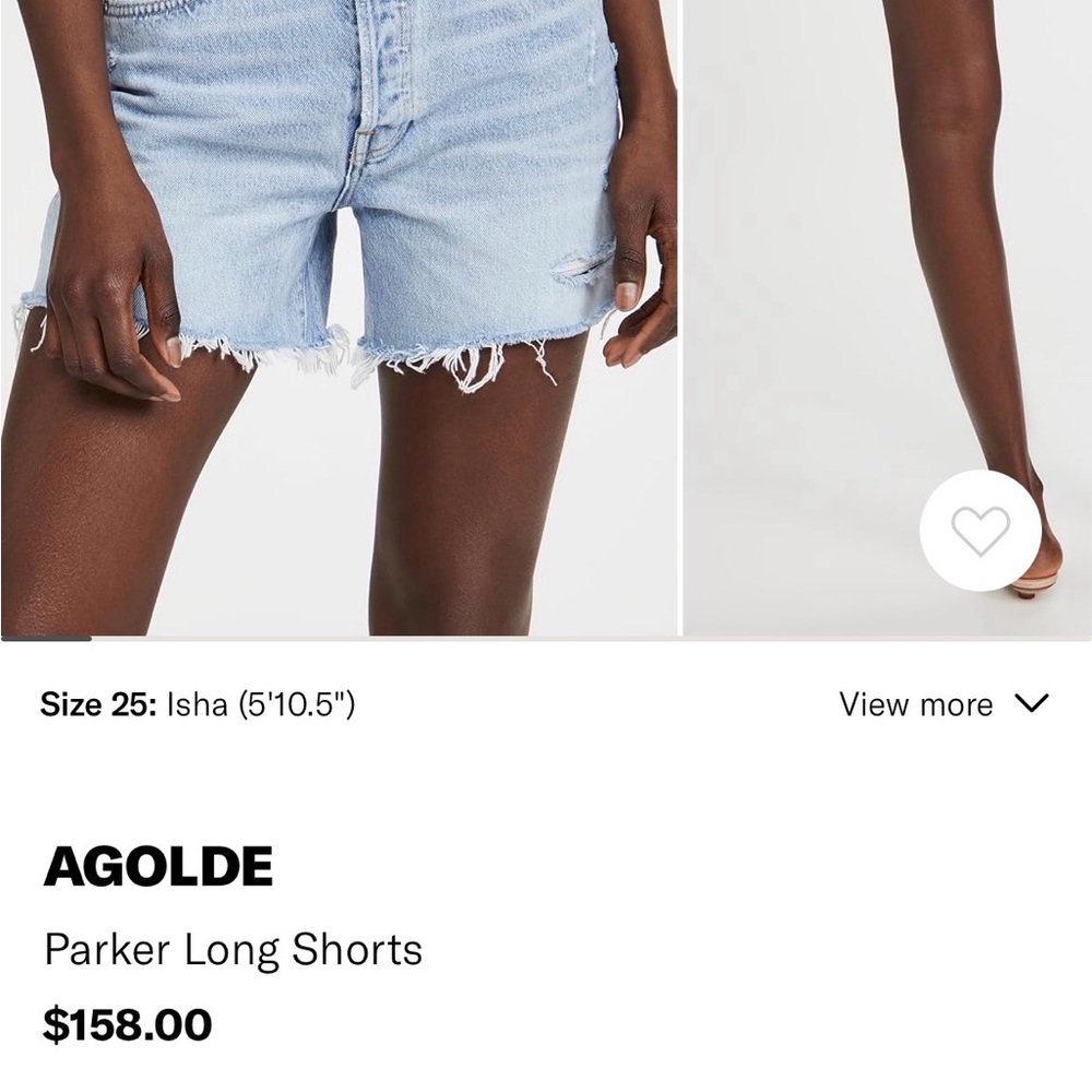 Agolde Light Blue Distressed High-Rise Denim Shorts - Picture 8 of 8
